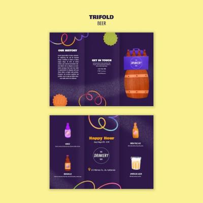 Beer Day Celebration Trifold Brochure Template – Free to Download