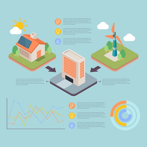 Flat Design Ecology Infographic with Retro Colors – Free Download