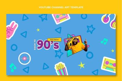 90s Music Festival Hand Drawn Illustrations for Your YouTube Channel – Free Download