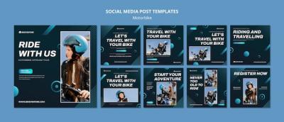 Motorbike Travel Instagram Posts Template – Free Download