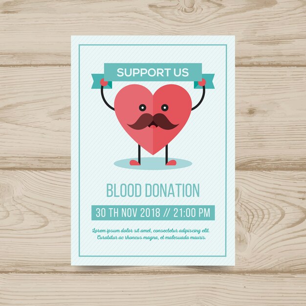 Modern Movember Party Poster with Flat Design – Free Download