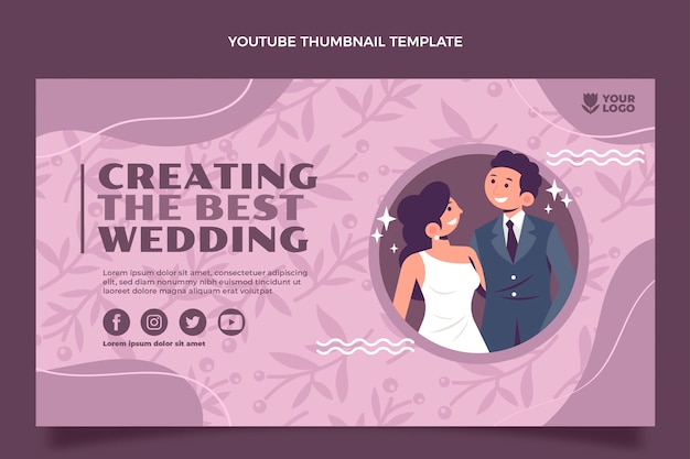 Hand Drawn Flat Design Wedding Planner Template – Free Download