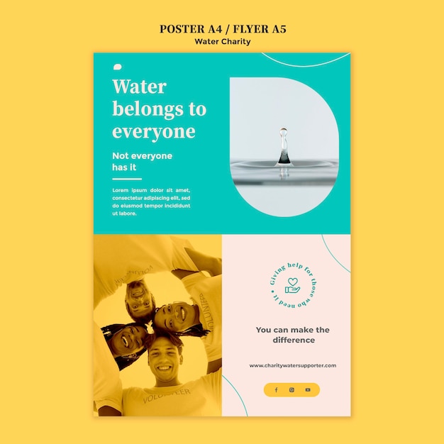 Water Charity Poster Design Template – Free to Download