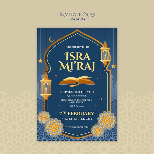 Isra Miraj Template Design for PSD – Download Free Stock Photo