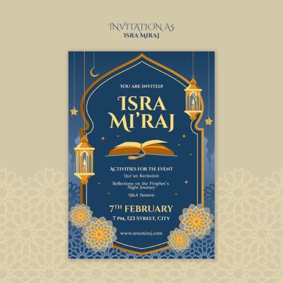 Isra Miraj Template Design for PSD – Download Free Stock Photo