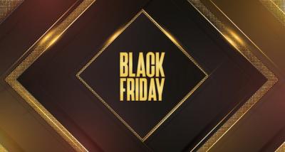 Black Friday Sale Background Featuring Abstract 3D Golden Frames – Free Download