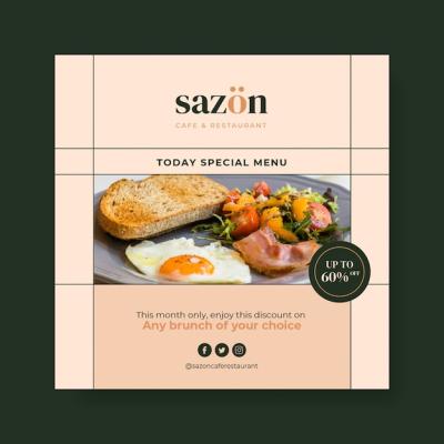 Modern Elegant CafÃ© Square Banner – Free Download, Free Stock Photo