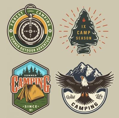 Vintage Camping Emblems – Free Stock Photo, Download for Free