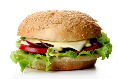 A Fresh Hamburger with Salad and Onion – Free Download