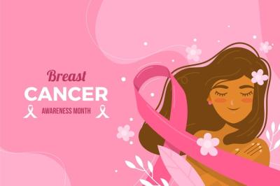 Hand Drawn Flat Breast Cancer Awareness Month Background – Free Download