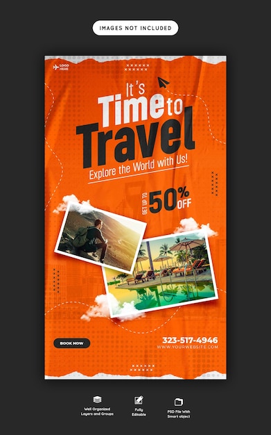 Travel and Tourism Instagram and Facebook Story Template – Download Free Stock Photo