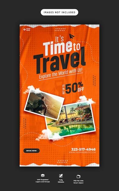 Travel and Tourism Instagram and Facebook Story Template – Download Free Stock Photo