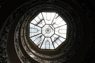 Antique Spiral Stairs and Glass Ceiling in Vatican Museum, Rome, Italy – Free Stock Photo for Download