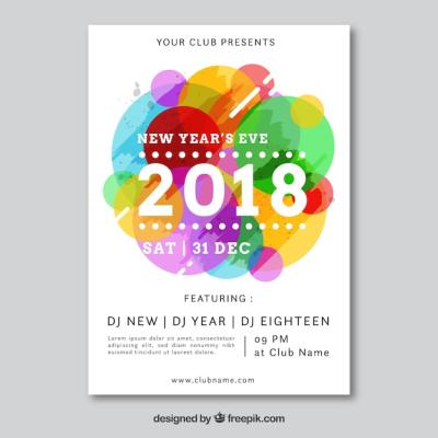 Colourful New Year’s Party Poster – Free Download, Free Stock Photo