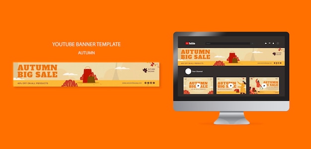 Flat Design Autumn Sale Template – Free Download