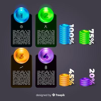 Realistic Glossy Plastic Infographic Element Collection – Free Download