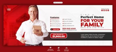 Real Estate House Property Facebook Cover Banner Template – Free Download