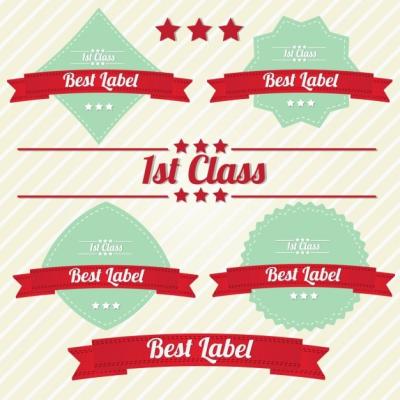 Labels with Ribbons Collection – Free Download