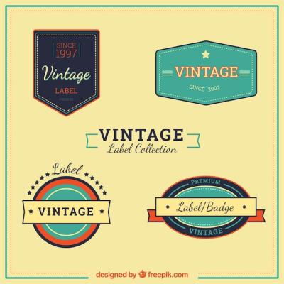 Colourful Vintage Labels – Free Download for Your Creative Projects