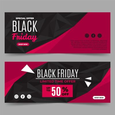 Black Friday Horizontal Banners Set – Free Download