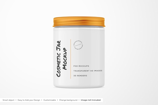 Jar Mockup with Metal Cap Front View – Free Download