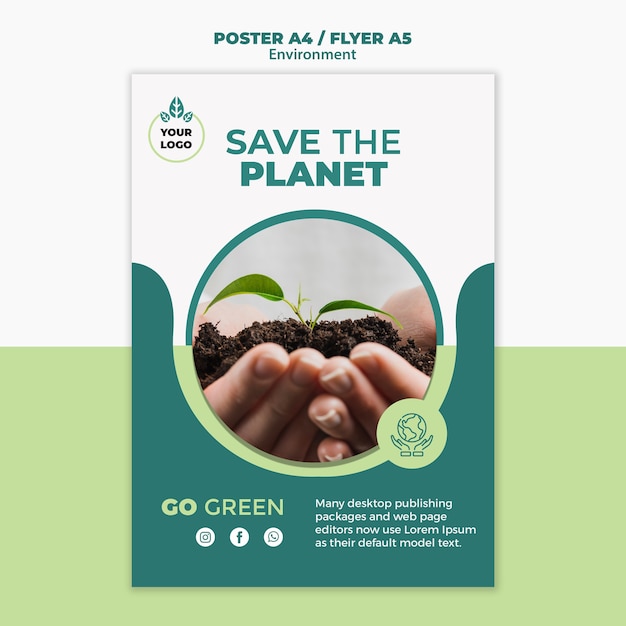 Save the Planet Concept Mock-up – Free Download