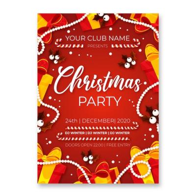 Flat Design Christmas Party Flyer Template – Download Free Stock Photo