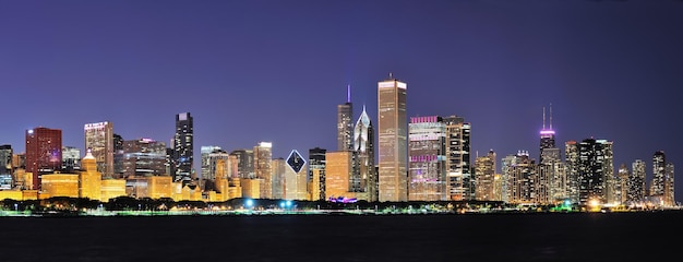 Chicago Night Panorama – Free Download Stock Photo