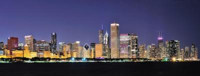 Chicago Night Panorama – Free Download Stock Photo