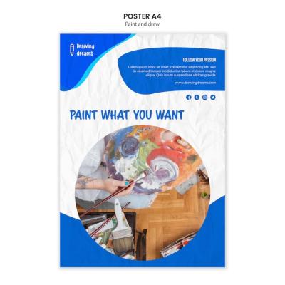 Paint and Draw Poster Template – Free Download