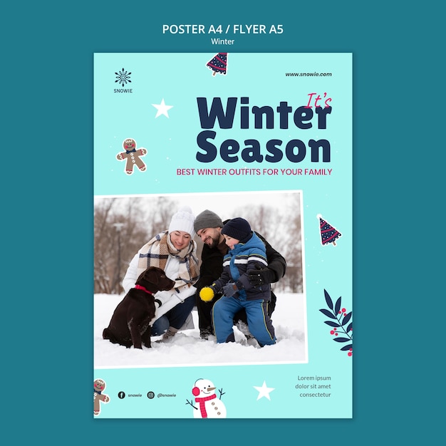 Winter Sale Poster Design Template – Free Download