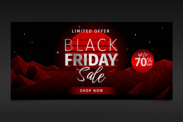 Black Friday Gradient Horizontal Banner Template – Free Download