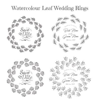 Watercolour Leaf Wedding Rings – Free Download, Download Free Stock Photo