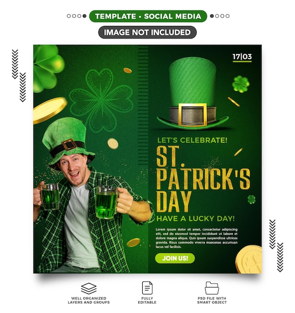 St. Patrick’s Day Social Media Feed Templates – Free Download