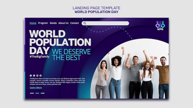 World Population Day Landing Page Template – Free Download