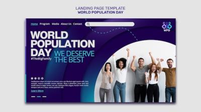World Population Day Landing Page Template – Free Download
