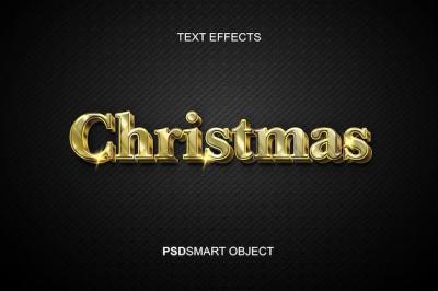 Luxury Merry Christmas Gold 3D Text Effect – Free Download