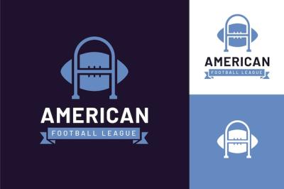 American Football Logo Template in Flat Design – Free Download