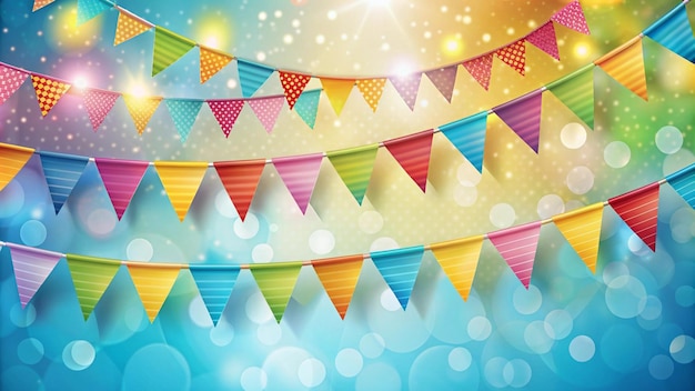 Colorful Party Flags Against a Blurred Lights Background – Free Download