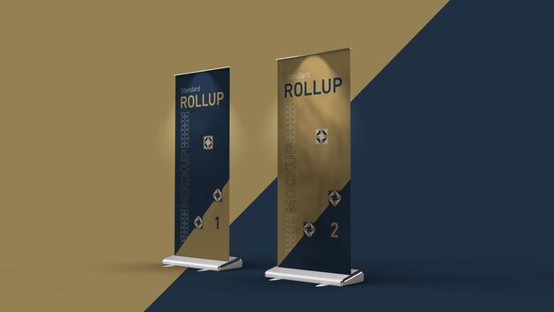 Rollup Banner PSD Mockup – Download Free Stock Photo