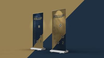 Rollup Banner PSD Mockup – Download Free Stock Photo