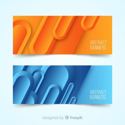 Creative Banners Featuring Abstract Shapes – Free Download