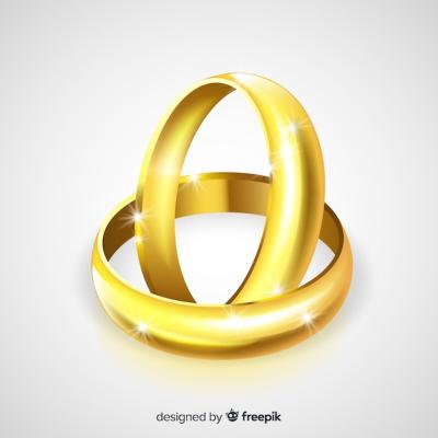Realistic Pair of Golden Wedding Rings – Free to Download