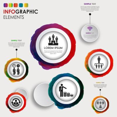 Creative Watercolor Splatter Infographic Design – Free Stock Photo Download