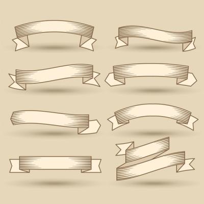 Old Vintage Ribbons Banner Set – Free Download