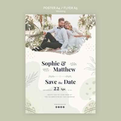 Flat Design Wedding Template – Free Download