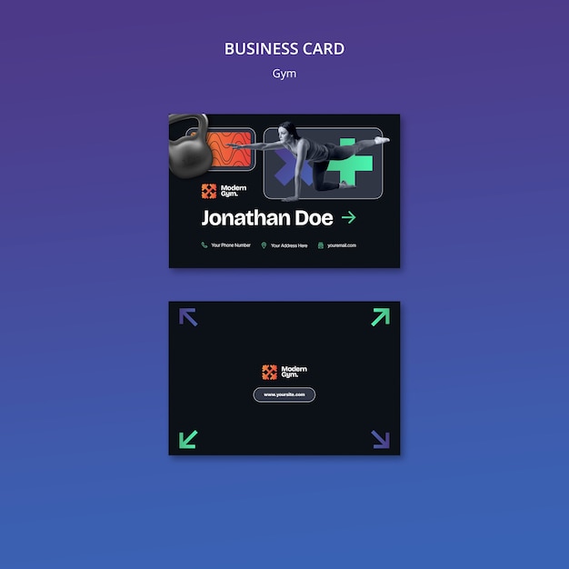 Gym Training Business Card Template – Free Download