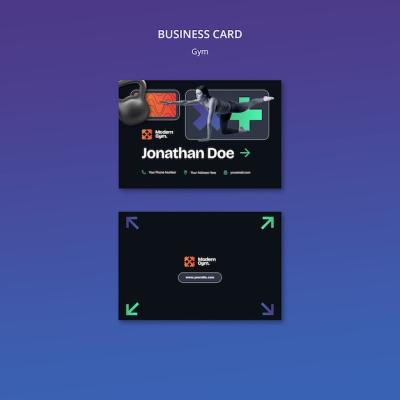Gym Training Business Card Template – Free Download