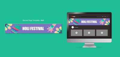 Holi Festival Celebration YouTube Banner for Free Download