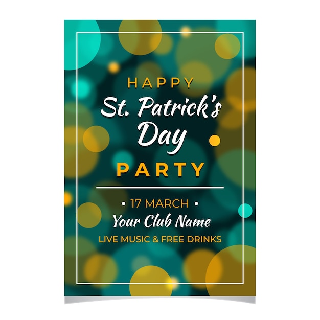 Blurred St. Patrick’s Day Flyer Template – Free Download